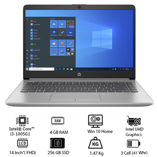 Laptop HP 240 G8 519A4PA (Core™ i3-1005G1-4GB-256GB-Intel® UHD-14.0 inch HD-Win10-Màu Bạc)